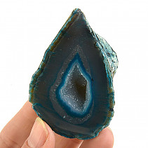Geode with hollow agate dyed blue 92g