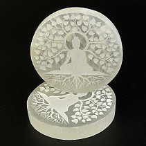 Selenite the Buddha wheel under the fig tree approx. 8 cm
