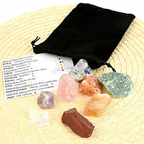 Chakra raw stones set in a velvet pouch
