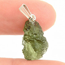 Vltavín (moldavite) stříbrný přívěsek Ag 925/1000 1,7g
