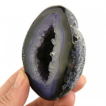 Agate geode with cavity dyed purple 210g
