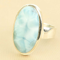 Larimar silver ring oval Ag 925/1000 9.1g size 56