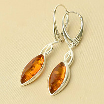 Silver earrings with amber Ag 925/1000 3.8g