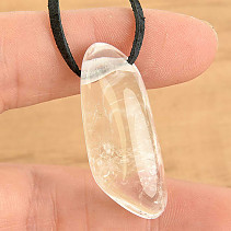 Crystal pendant on leather 14g
