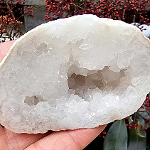 Quartz-calcite geode from Morocco 158g