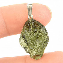 Vltavín (moldavite) přívěsek 2,5g Ag 925/1000