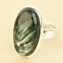 Ring seraphite oval Ag 925/1000 7.1g size 60 (Russia)