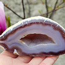 Natural agate geode with cavity 289g