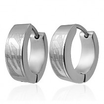 Earrings made of steel silver zebra