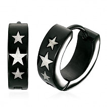 Earrings steel silver stars
