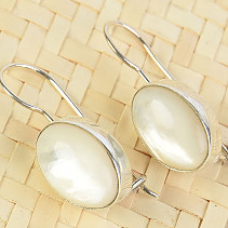 Pearl earrings 15x11mm ovals Ag