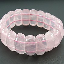 Rose Quartz Bracelet 10x25mm flat convex