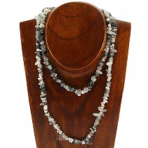 Turmalín v křišťálu náhrdelník sekané tvary cca 90cm