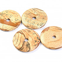 Jaspis obrázkový donut na kůži 35mm