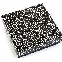 Paper gift box 9x9cm black-and-white