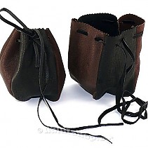 Leather purse brown-black