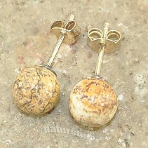 Image jasper earrings beads 8 mm Earring Ag