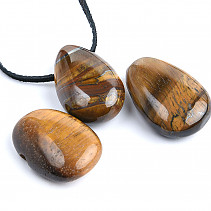 Tiger eye oval pendant on leather