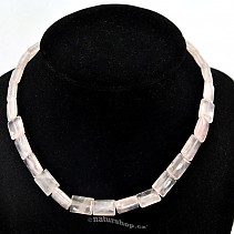 Rose quartz necklace 43 cm rectangle
