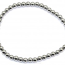 Bracelet hematite plated beads 4 mm