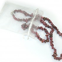 Rodonit jewelry set - necklace + bracelet 45 cm