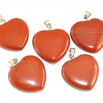 Red jasper heart pendant jewelery bail