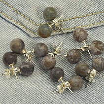 Ocean jasper earrings beads 8 mm