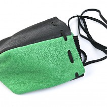Pouch of leather greenish-black