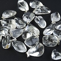 Larger crystal pendant irregular Ag bail