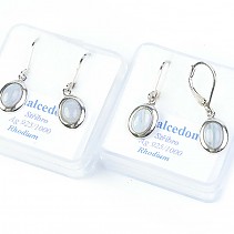 Chalcedony earrings oval 925/1000 Ag + Rh