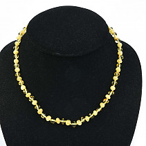 Jantar žlutý a mléčný valounky náhrdelník 46cm JANT2395