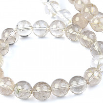 Smoky quartz and sagenit bracelet beads 12 mm