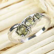 Vltavín prsten 3,4 a 5mm standard Ag 925/1000 + Rh
