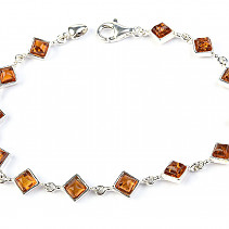 Ladies silver bracelet with amber stones  Ag 925/1000 19cm