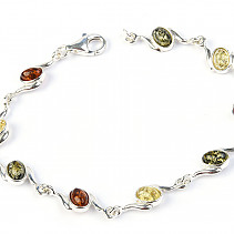 Silver bracelet with amber 18cm Ag 925/1000 TYP2887