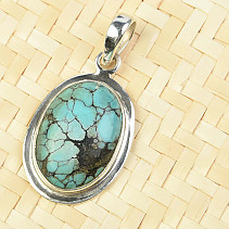 Turquoise pendant oval Ag 925/1000 5.18g