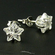 Ag zircon earrings white star - typ007