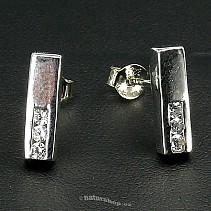 Ag zircon earrings white - typ042