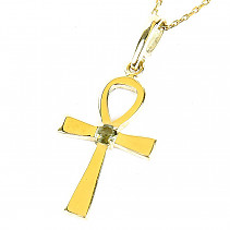 Vltavín nilský kříž zlato přívěsek Au 585/1000 14K 2,03g