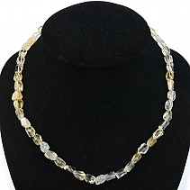 Citrine necklace with angular cuts 47cm Ag fastening