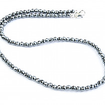 Hematit náhrdelník broušené kuličky 4mm 48cm