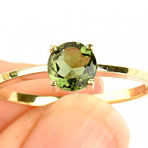 Zlatý prsten vltavín kulatý 6mm standard brus vel.65 14K Au 585/1000 2.77g