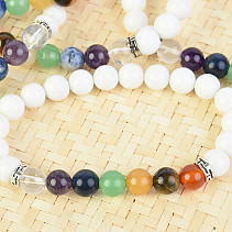 White quartz bracelet and chakra 8mm balls
