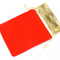 Velvet bag bigger red - gold 125 x 100mm