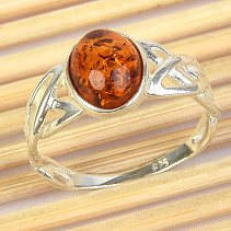 Amber Honey Knitted Ring Ag 925/1000