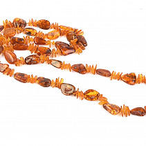 Exkluzivní jantarový náhrdelník medový (89,4g) 125cm