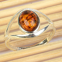 Dámský prsten s jantarem oko Ag 925/1000
