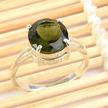 Vltavín prsten kulatý 10mm standard brus Ag 925/1000