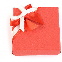 Dárková krabička papírová červená s mašlí 6 x 6cm