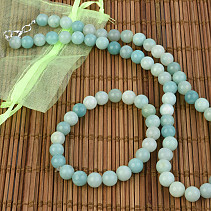 Kalcit Green Jewelry Set - Necklace + 8mm Bangle Bracelet
